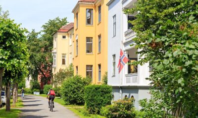 Cyclist in an Oslo suburb