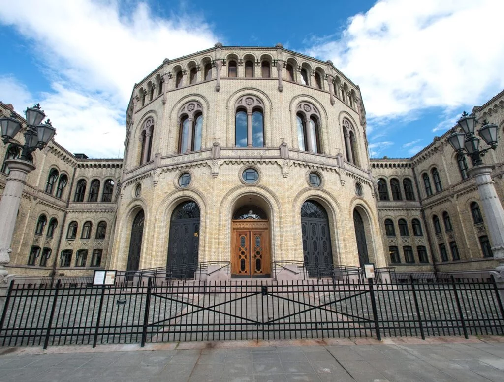 The Norwegian parliament in Oslo, Norway