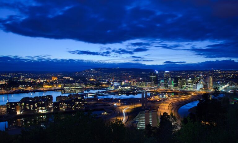 Oslo skyline at dusk