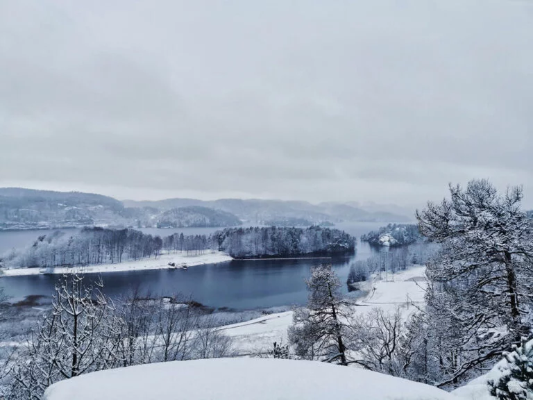 A winter scene in Larvik, Norway