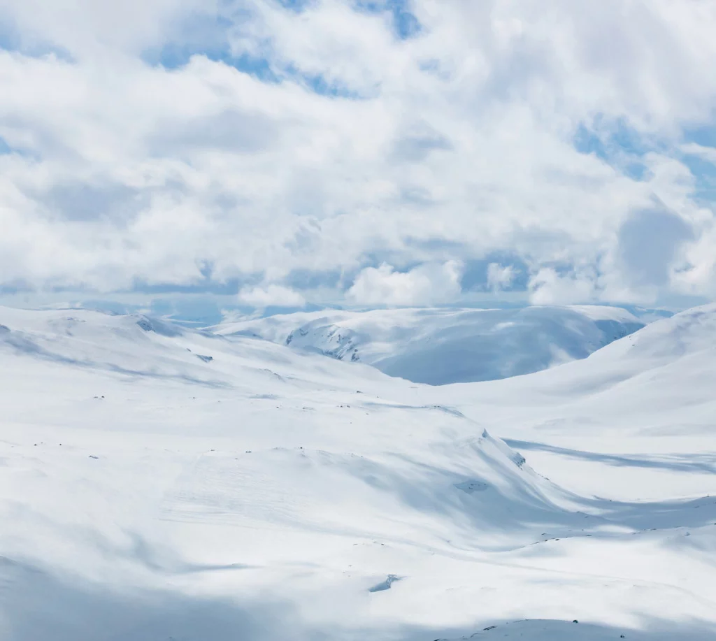 Snow-covered landscape in Norway