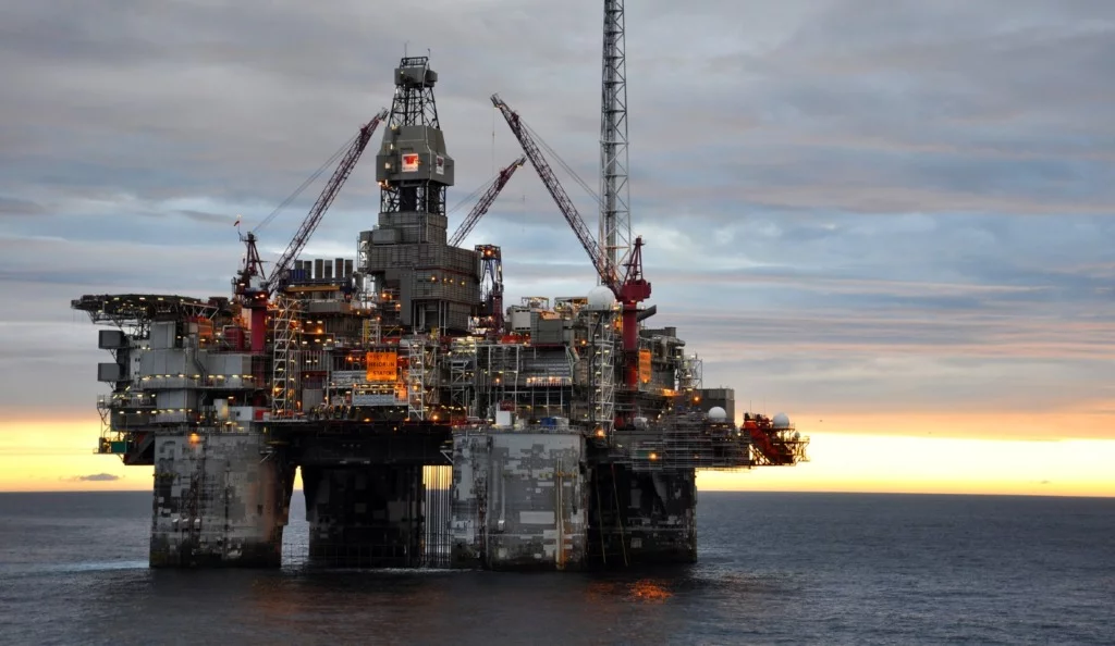 Oil rig in the North Sea.