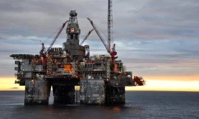 Oil rig in the North Sea.