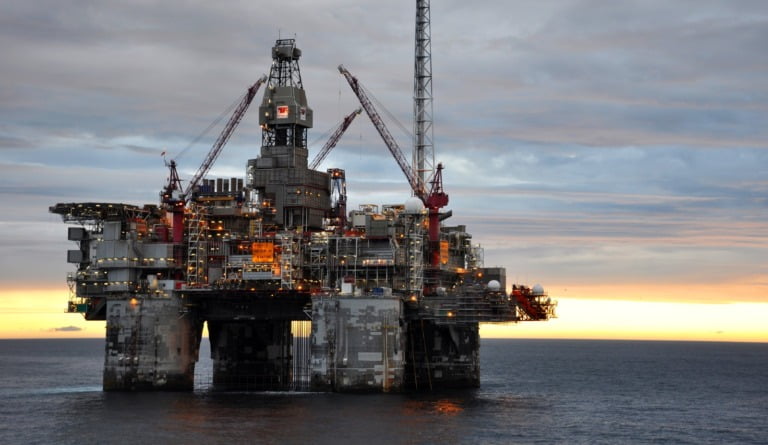 Norway oil rig at sea