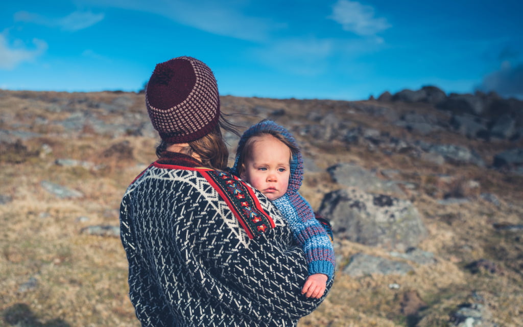 Norwegian baby in nature