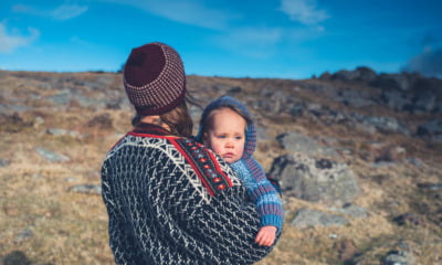 Norwegian baby in nature