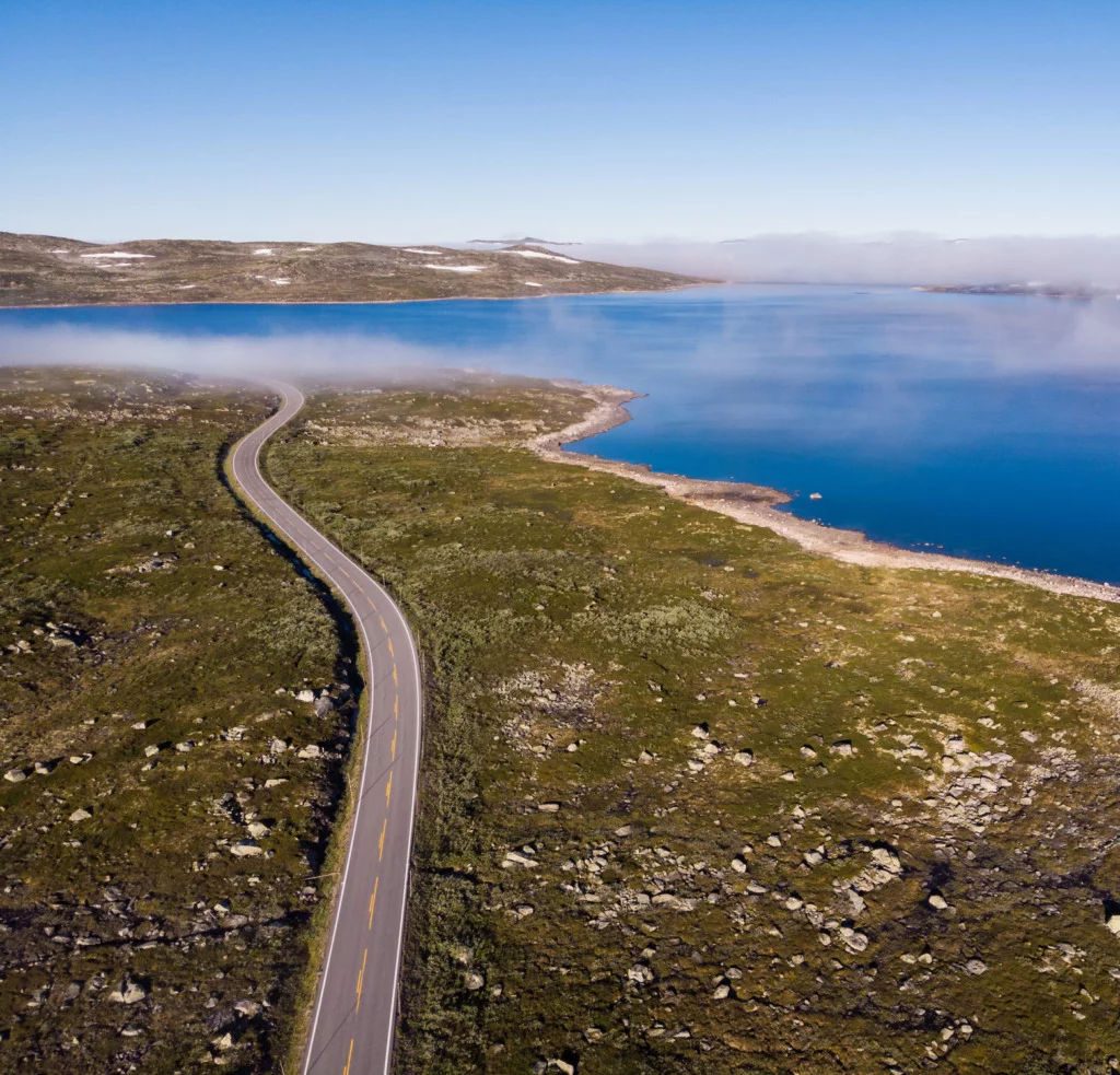 Norway's route 7 over Hardangervidda plateau