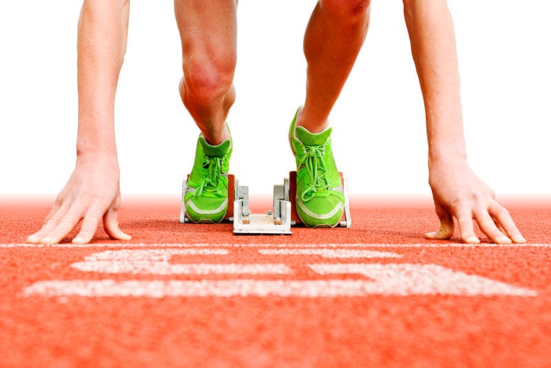 Runner on an athletics track