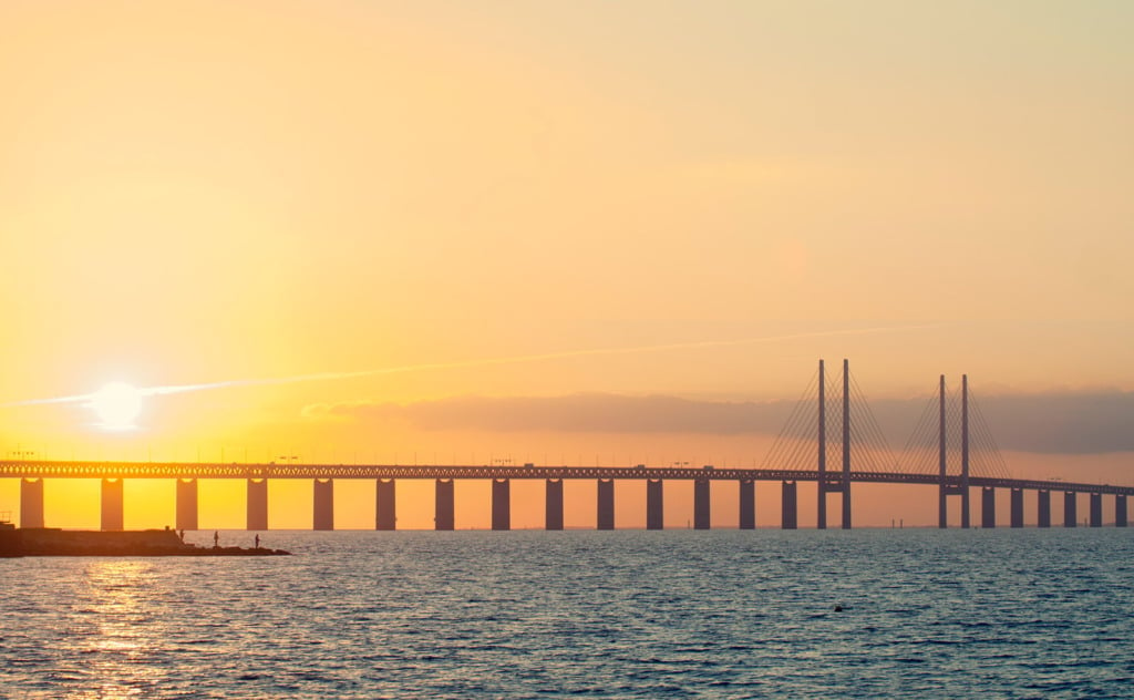 Øresund bridge between Sweden and Denmark.