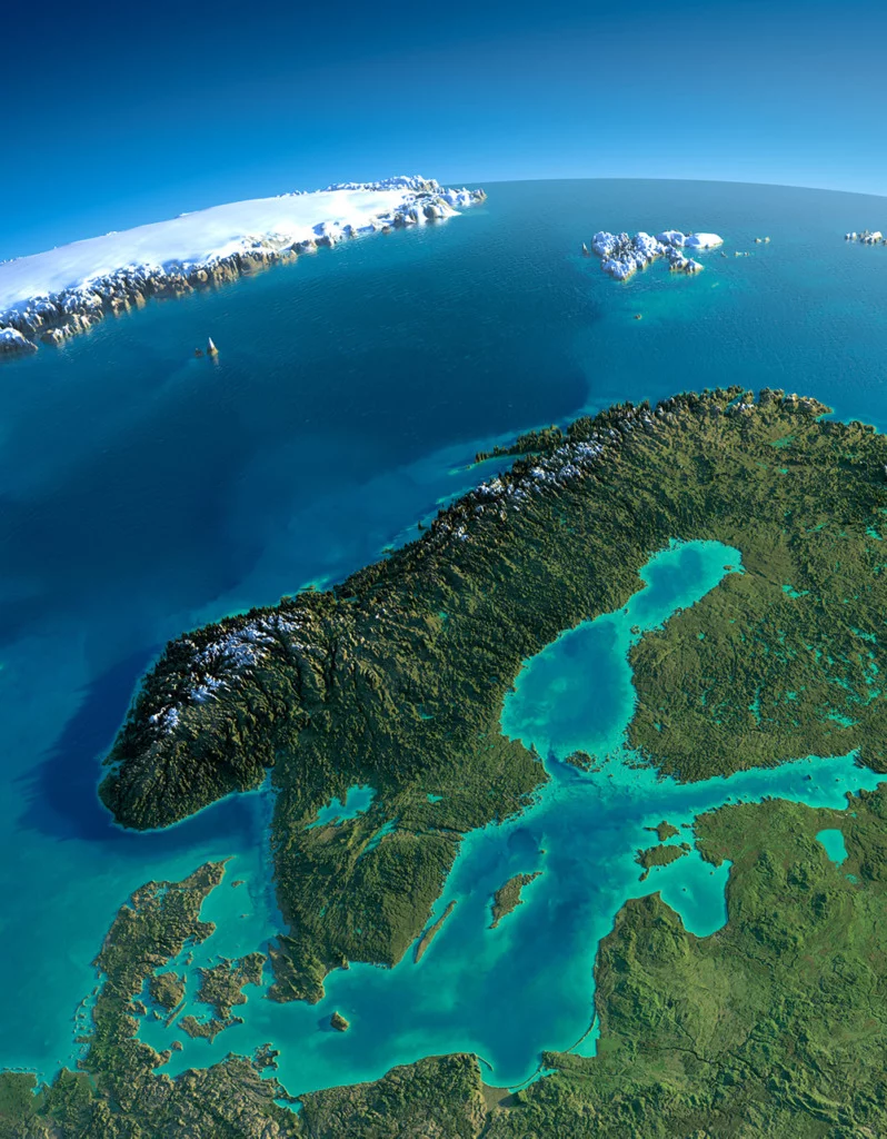 Scandinavian satellite illustration