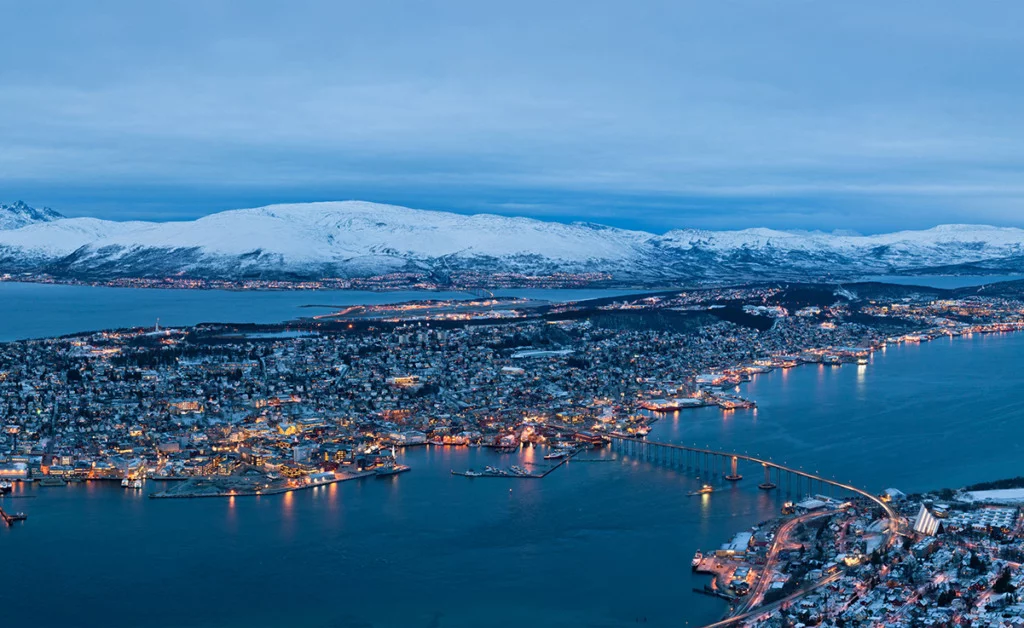 Northern Norway's Tromsø in blue light