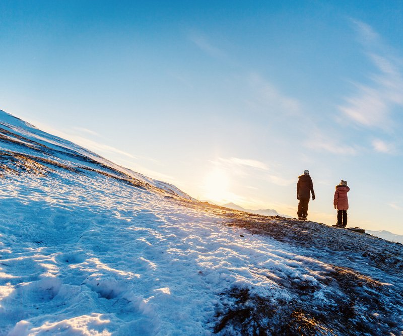 Winter hiking in Tromsø.