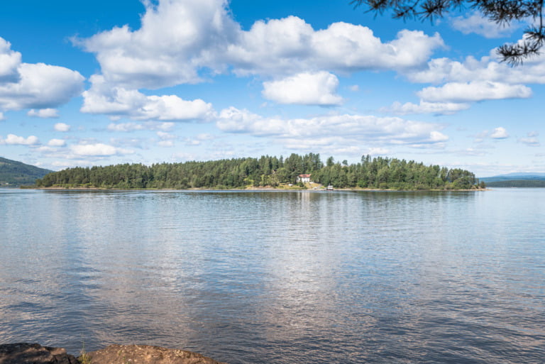 Norway's Utøya island seen from the mainland.