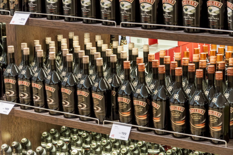 Duty-free alcohol shopping at Oslo Airport in Norway