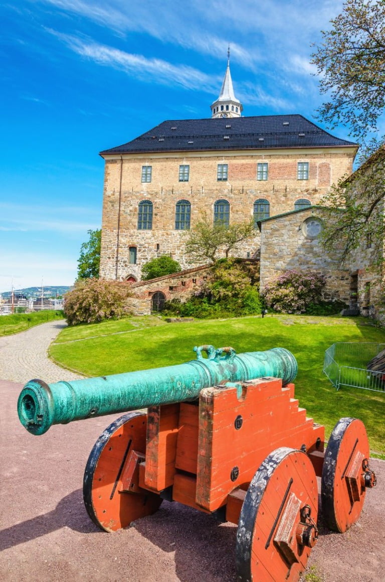 Cannon at Oslo's Akershus Fortress in Oslo