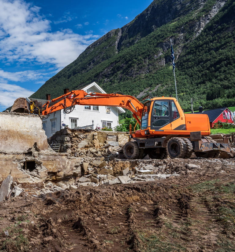 Construction workers in rural Norway