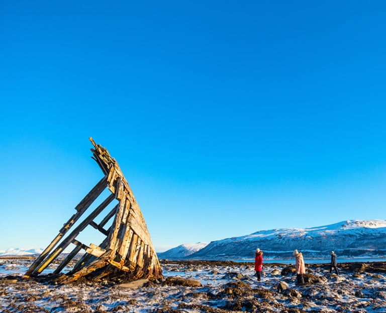 A Norwegian family on the coast of Northern Norway