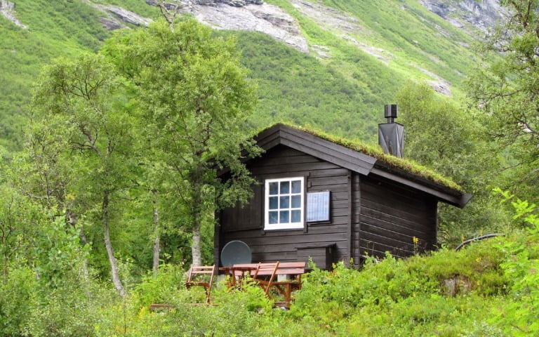 A Norwegian mountain cabin.