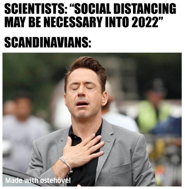 Scandinavian social distancing meme