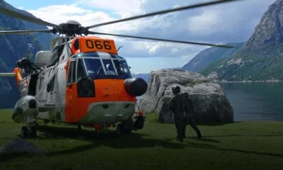 Sea King helicopter used for search and rescue in Norway. Photo: Hovedredningssentralen.