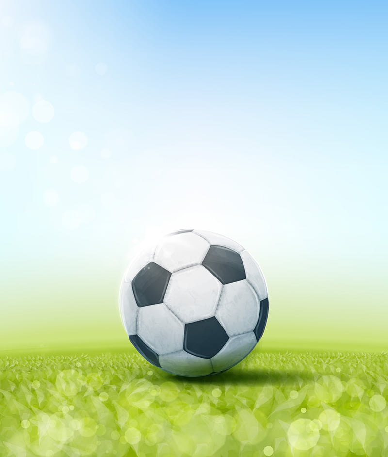 Soccer ball on a grass pitch