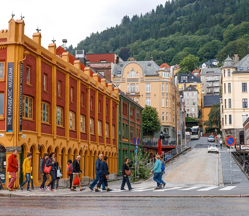 A street scene in Bergen, Norway