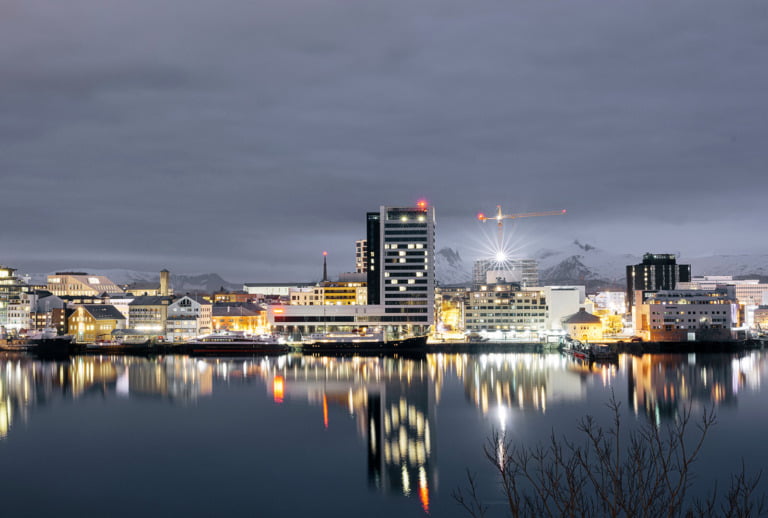 Bodø, Norway, at night