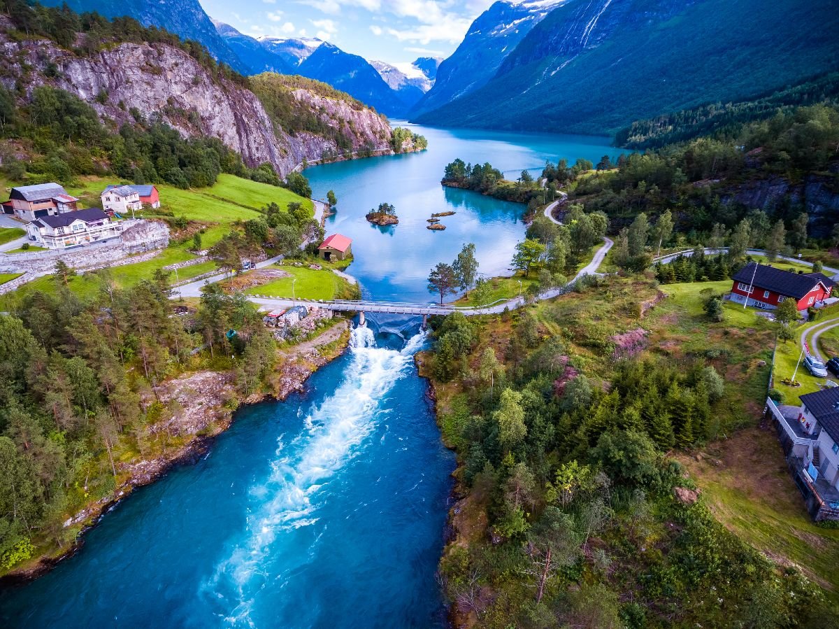The mountain scenery of Loen, Norway