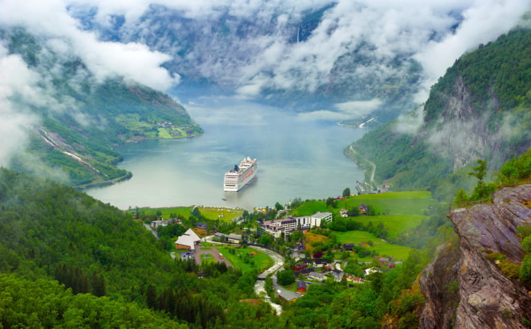 The Norway tourism hotspot Geiranger and Geirangerfjord