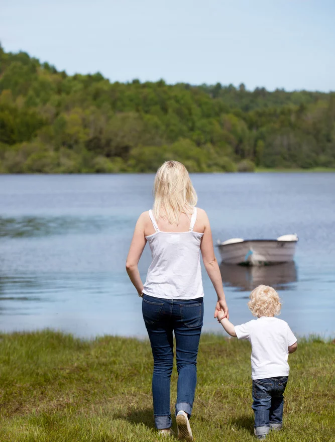 Woman on maternity leave in Norway.