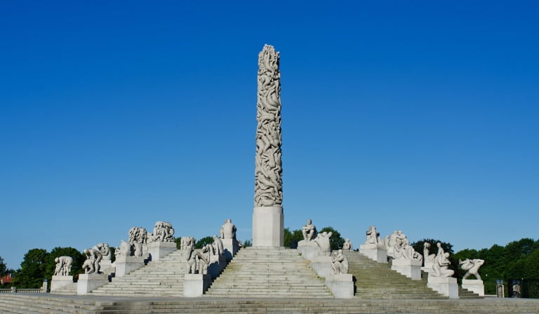 The centrepiece of Vigeland Park in Oslo, Norway.
