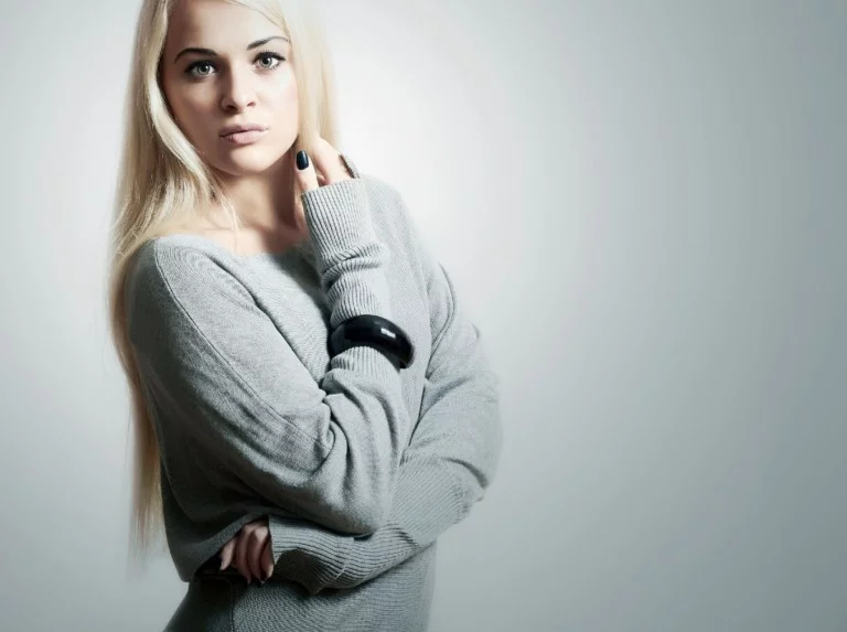 Portrait photograph of a blonde Norwegian woman.