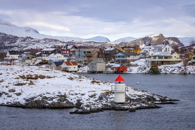 A coastal scene of Brønnøysund, Norway