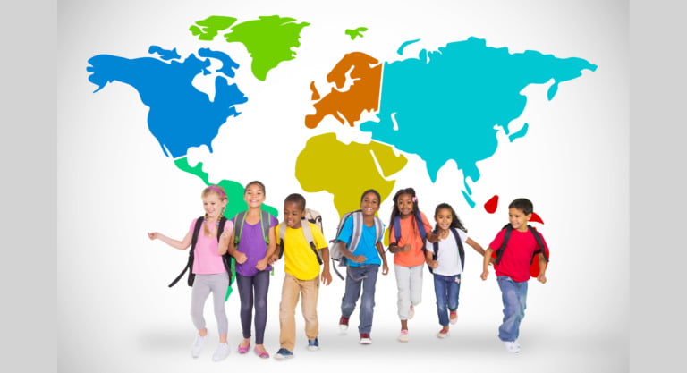 International school children in Norway