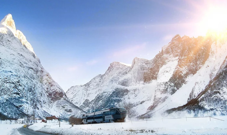 The Rauma train in spectacular winter landscape