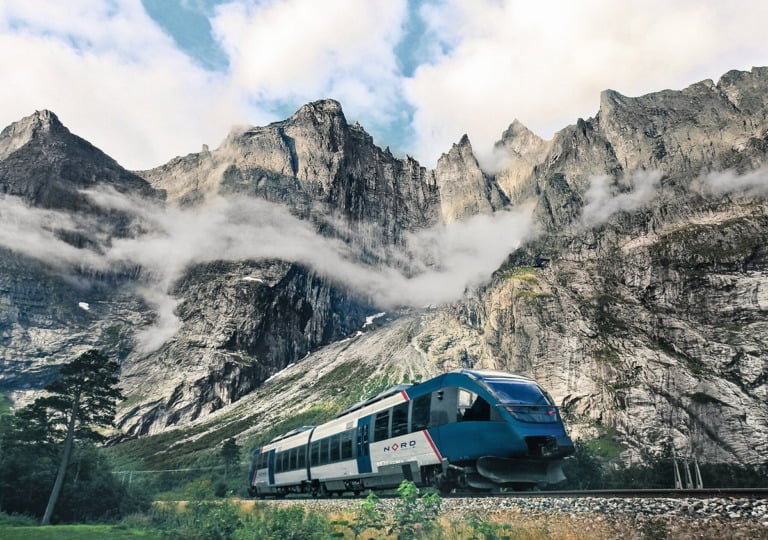 The epic scenery of the Rauma railway in Norway