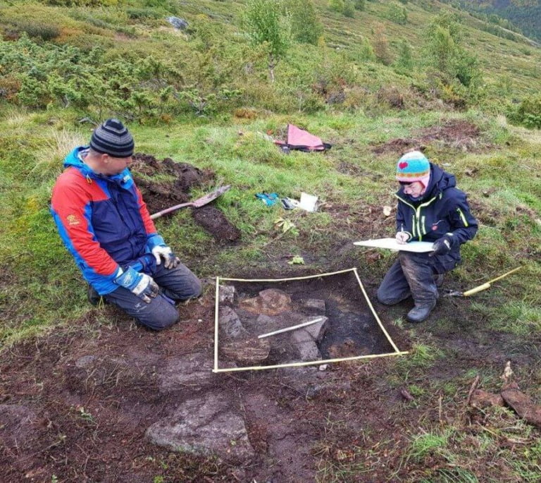 The test excavation at the Viking settlement in the Norwegian mountains