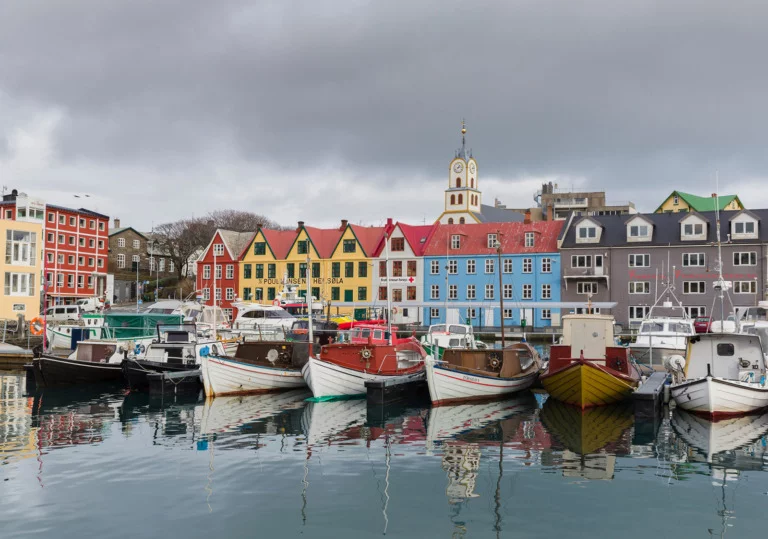 The harbour of Torshavn in the Faroe Islands