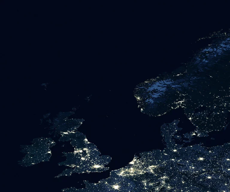 The UK and Norway, illustration from space