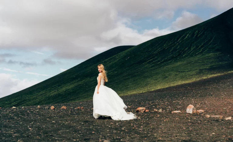 Viking woman in a wedding dress