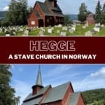 Hegge stave church in Valdres, Norway pin