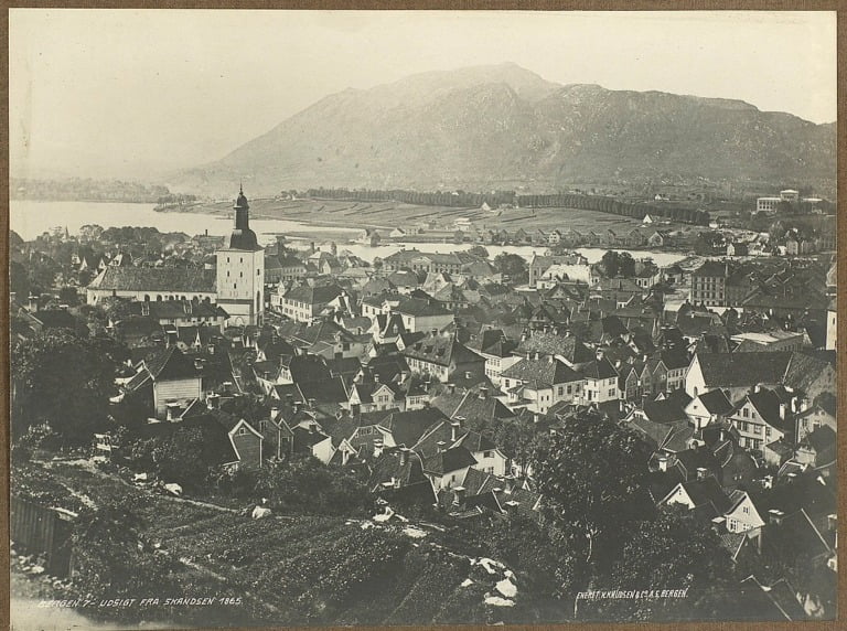 View of Bergen from Skansen. Taken in 1865.