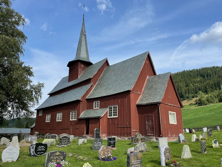 Side view of Hegge stave church