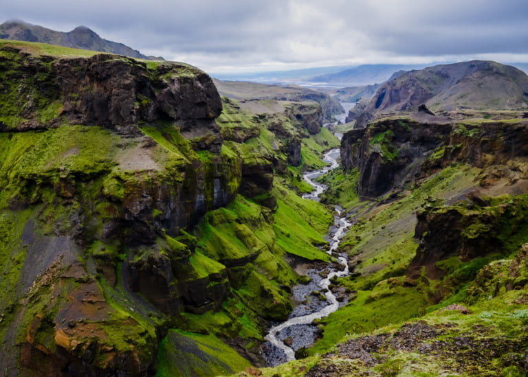 Iceland landscape - canyon and river