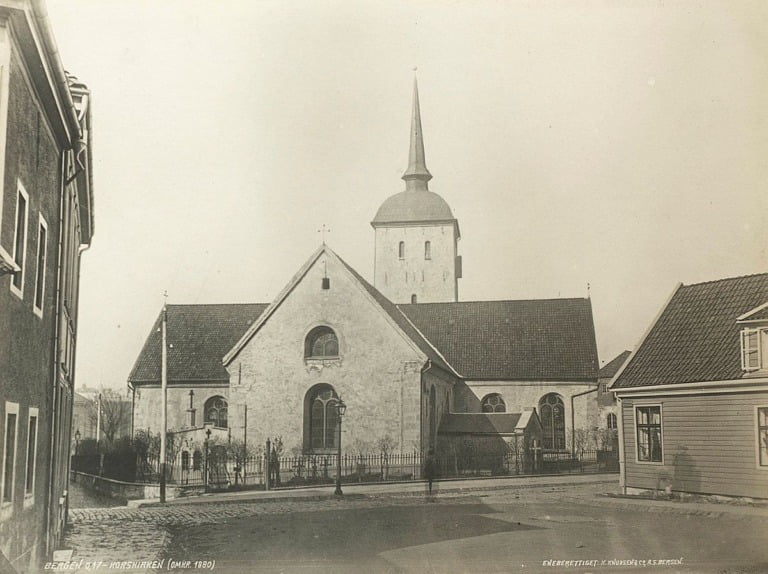 Korskirken, Bergen, taken around 1880.