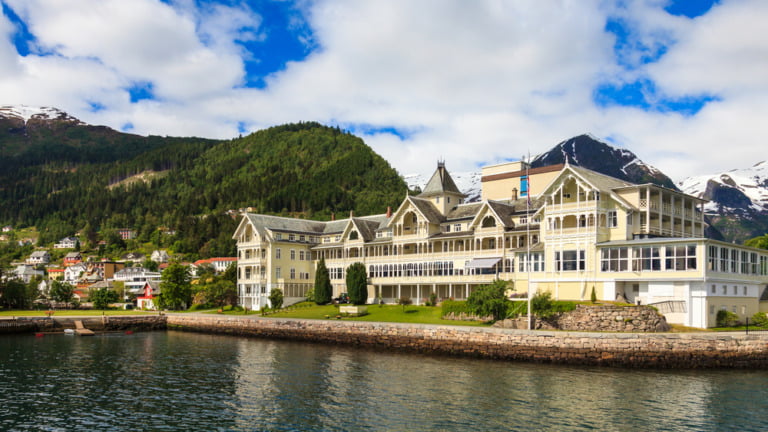 Kviknes Hotel on the Balestrand waterfront