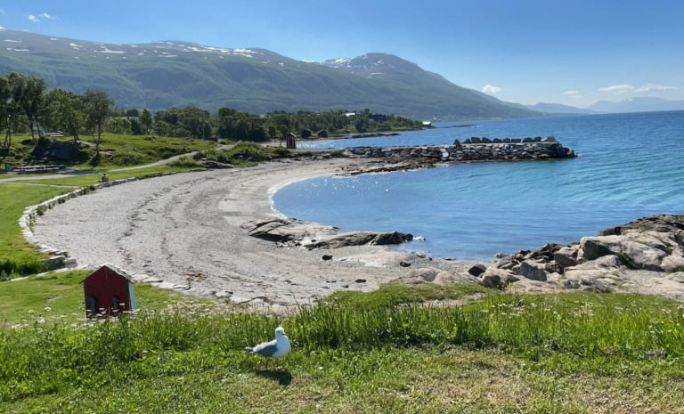 Telegrafbukta beach in Tromsø, Norway.