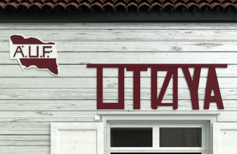 A close-up of a white wooden building on Utøya, Norway