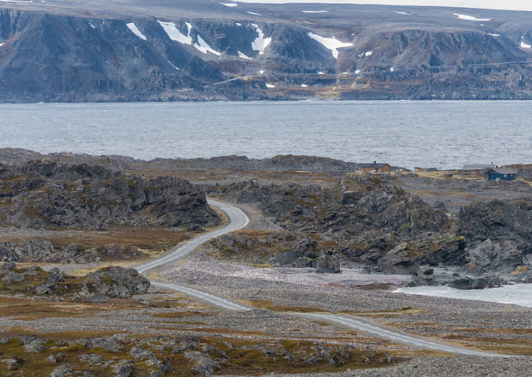 The Varanger tourist route huge the coastline of northern Norway.