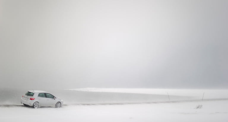 A whiteout on the Varanger national scenic route.